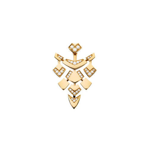Akillis Python diamonds earring Yellow gold
