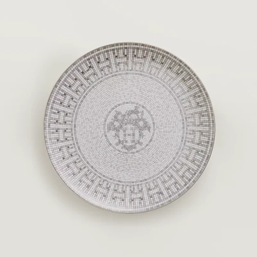 Dessert plate Mosaique au 24 platinum color