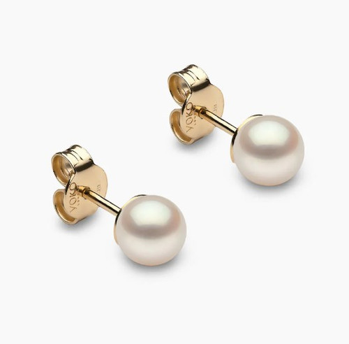 Yoko  Classic 18K Gold Freshwater Pearl Stud Earrings