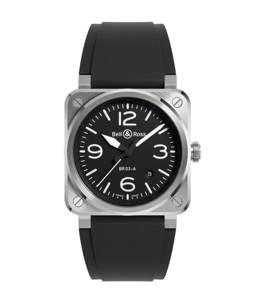 Bell & Ross BR 03 Auto Black Steel BR03A-BL-ST/SRB