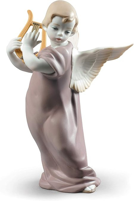 Lladro Angel With Lyre Figurine