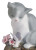 Lladro Blossoms For The Kitten Cat Figurine