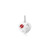 Aaron Basha Puffy Lady Bug White Heart Charm