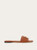 Ferragamo Flat Slide with Gancini Ornament Brown