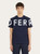 Ferragamo Short Sleeve T-Shirt with Graphic logo Blue