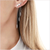Yoko Trend 18K White Gold Freshwater Pearl and Diamond Feather Chain Earrings 4.5-5.5mm