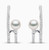 Yoko Baby Glitz 18K White Gold Akoya Pearl Spiral Diamond Cuff Earrings