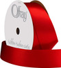 Offray Single Face Satin Ribbon Red
