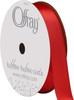 Offray Single Face Satin Ribbon 5/8"x18' Red