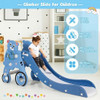 4-in-1 Foldable Baby Slide Toddler Climber Slide PlaySet with Ball-Blue