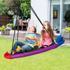40 inch Saucer Tree Outdoor Round Platform Swing with Pillow and Handle-Multicolor