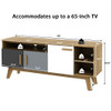 65 Inch TV Stand with 3 Storage Cabinets and 3 Open Shelves for Living Room