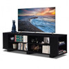 59 Inch Console Storage Entertainment Media Wood TV Stand-Black