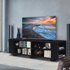 59 Inch Console Storage Entertainment Media Wood TV Stand-Black