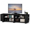 59 Inch Console Storage Entertainment Media Wood TV Stand-Black