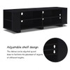 59 Inch Console Storage Entertainment Media Wood TV Stand-Black