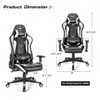 Gaming Chair Adjustable Swivel Racing Style Computer Office Chair-White