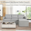 Convertible L-Shaped Sectional Sofa Couch with Reversible Chaise-Green