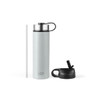 22 Oz Double-walled Insulated Stainless Steel Water Bottle with 2 Lids and Straw-Beige