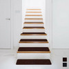15 Pieces 30 x 8 Inch Slip Resistant Soft Stair Treads Carpet-Brown