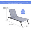 Outdoor Adjustable Chaise Lounge Chair with Lay Flat Position and Quick-Drying Fabric