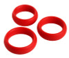 3 Piece Silicone Cock Ring Set - Red