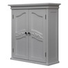 French Classic Style 2 Door Bathroom Wall Cabinet in White