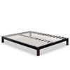 Full size Contemporary Black Metal Platform Bed with Wooden Slats