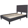 Full size Dark Grey Fabric Upholstered Platform Bed Frame with Tufted Headboard