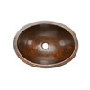 Oval Hammered Copper Bathroom Vessel Sink 17 x 12 inch