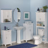 White Bathroom Wall Cabinet Cupboard with Open Shelf