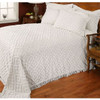 Full size Diamond Pattern Cotton Chenille Bedspread in White