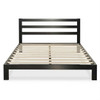King size Heavy Duty Metal Platform Bed Frame with Headboard and Wood Slats