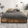 Queen Metal Wood Platform Bed Frame with 4 Storage Drawers - 800 lbs Max Weight