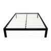 Twin size Modern Black Metal Platform Bed Frame with Wood Slats