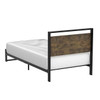 Twin Modern Farmhouse Platform Bed Frame with Wood Panel Headboard Footboard