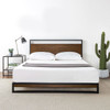 Twin size Metal Wood Platform Bed Frame with Headboard