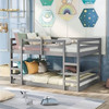 Full over Full Modern Low Profile Bunk Bed in Grey Wood Finish