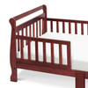 Cherry Modern Slatted Guard Rails Toddler Sleigh Bed