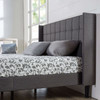 Queen size Grey Wingback Upholstered Platform Bed