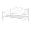 Twin White Metal Daybed with Scrolling Final Detailing - 400 lb Weight Limit