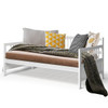 Twin size 2-in-1 Wood Daybed Frame Sofa Bed in White Finish