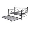 Twin size Contemporary Daybed and Trundle Set in Black Metal Finish