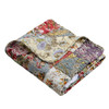 Red Green Blue Purple Yellow White 100-Percent Cotton Floral Patchwork Quilt Throw Blanket