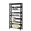 Glossy Black 5-Shelf Bookcase