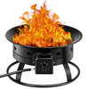 Portable Outdoor Black Metal Propane Fire Pit with Cover and Carry Kit