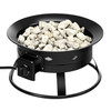 Portable Outdoor Black Metal Propane Fire Pit with Cover and Carry Kit