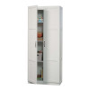 White Wardrobe Storage Cabinet with 4 Shelves and Panel Doors