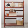 3-Shelf Folding Storage Shelves Bookcase in Walnut Wood Finish