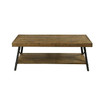 Modern Industrial Style Solid Wood Coffee Table with Steel Legs